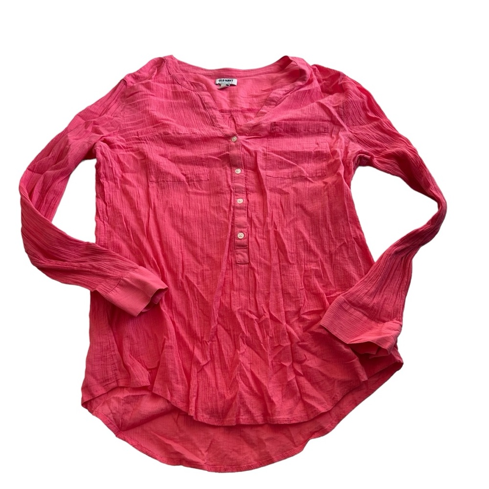 Old Navy Blouse Henley crinkle